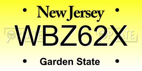 WBZ62X New Jersey License Plate