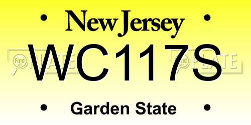 WC117S New Jersey License Plate