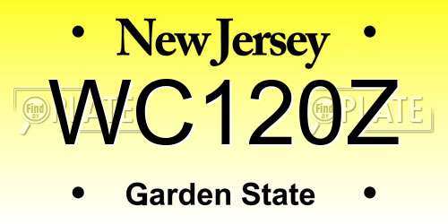 WC120Z New Jersey License Plate