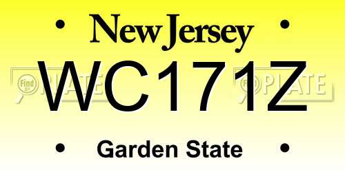 WC171Z New Jersey License Plate