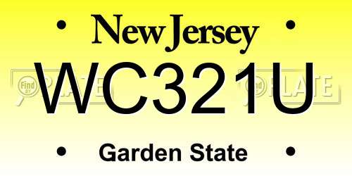 WC321U New Jersey License Plate