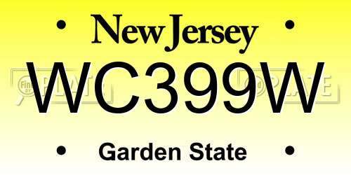 WC399W New Jersey License Plate