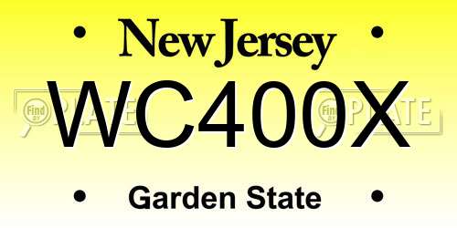 WC400X New Jersey License Plate