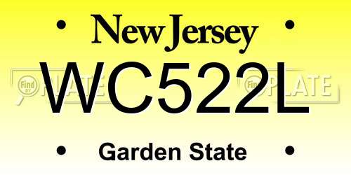 WC522L New Jersey License Plate