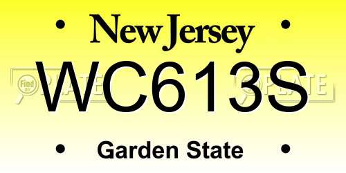WC613S New Jersey License Plate