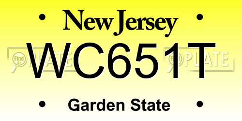 WC651T New Jersey License Plate