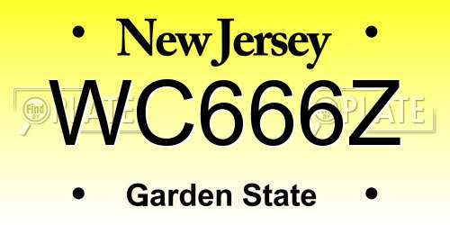 WC666Z New Jersey License Plate