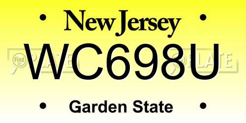WC698U New Jersey License Plate