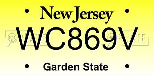 WC869V New Jersey License Plate