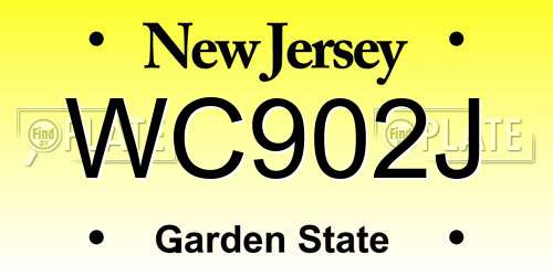 WC902J New Jersey License Plate