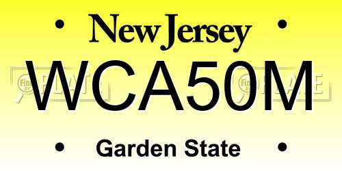 WCA50M New Jersey License Plate