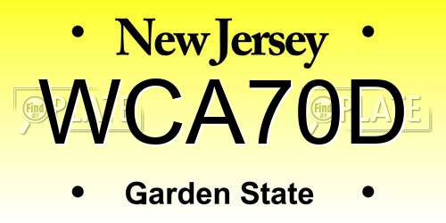 WCA70D New Jersey License Plate