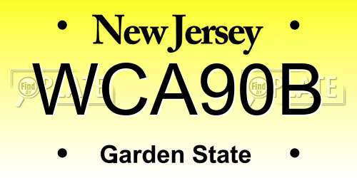 WCA90B New Jersey License Plate