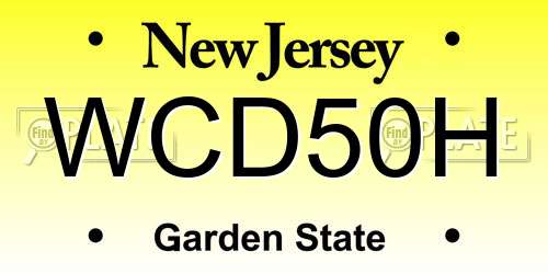 WCD50H New Jersey License Plate