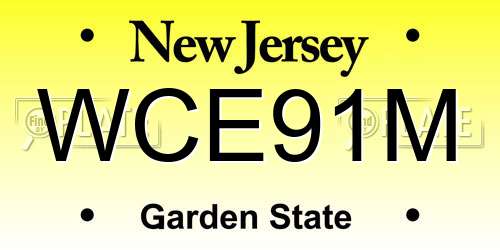 WCE91M New Jersey License Plate
