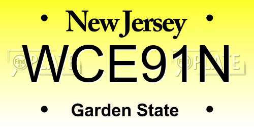 WCE91N New Jersey License Plate
