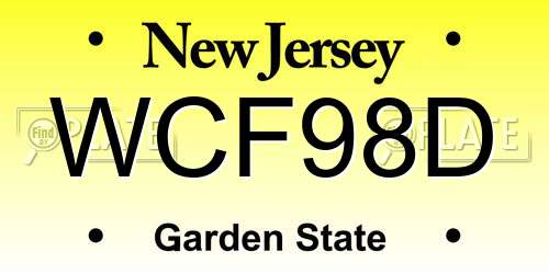 WCF98D New Jersey License Plate