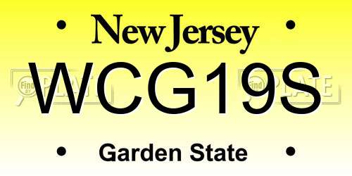 WCG19S New Jersey License Plate