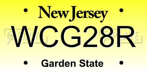 WCG28R New Jersey License Plate