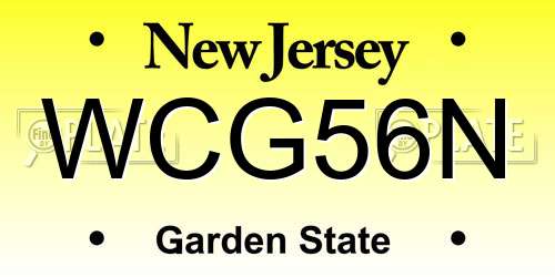 WCG56N New Jersey License Plate