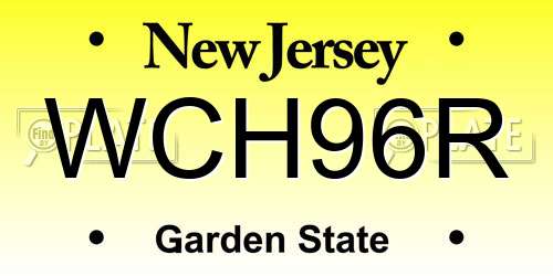 WCH96R New Jersey License Plate