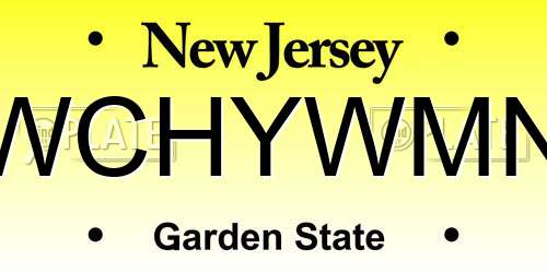 WCHYWMN New Jersey License Plate