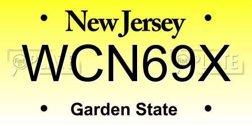 WCN69X New Jersey License Plate