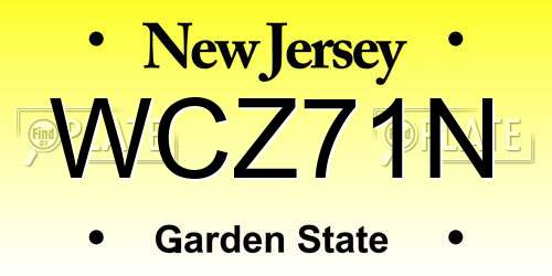 WCZ71N New Jersey License Plate