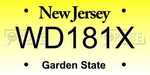 WD181X New Jersey License Plate