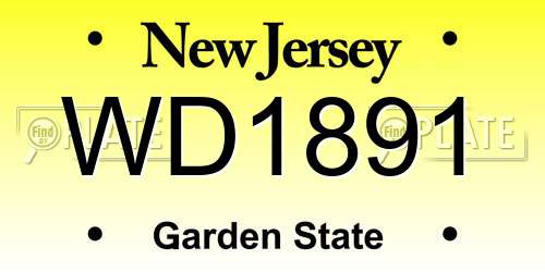 WD1891 New Jersey License Plate