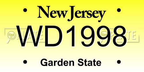 WD1998 New Jersey License Plate