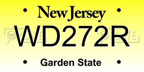 WD272R New Jersey License Plate