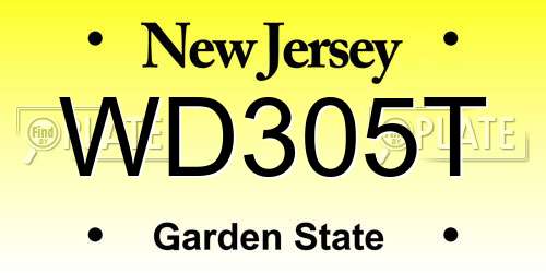 WD305T New Jersey License Plate