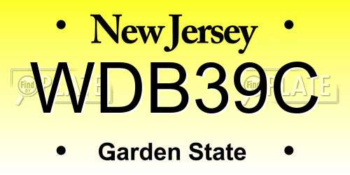 WDB39C New Jersey License Plate