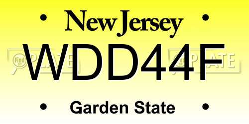 WDD44F New Jersey License Plate
