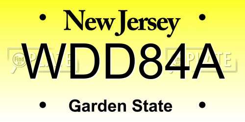 WDD84A New Jersey License Plate