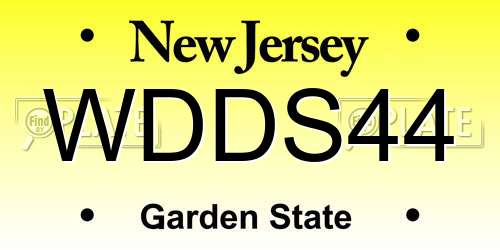 WDDS44 New Jersey License Plate