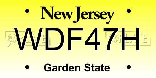 WDF47H New Jersey License Plate