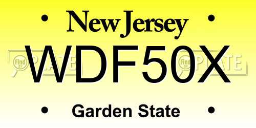 WDF50X New Jersey License Plate
