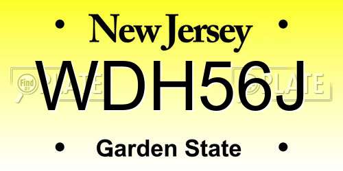 WDH56J New Jersey License Plate