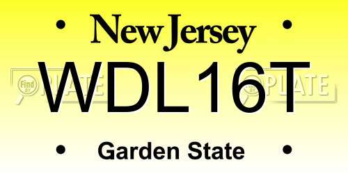 WDL16T New Jersey License Plate