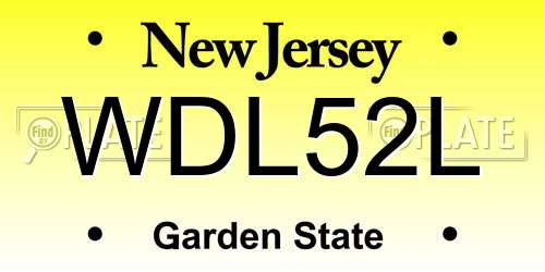 WDL52L New Jersey License Plate