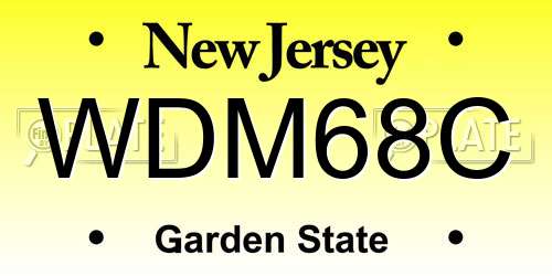 WDM68C New Jersey License Plate