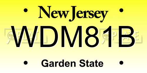 WDM81B New Jersey License Plate
