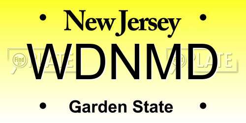 WDNMD New Jersey License Plate