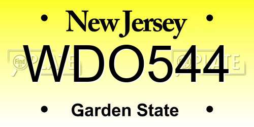 WDO544 New Jersey License Plate