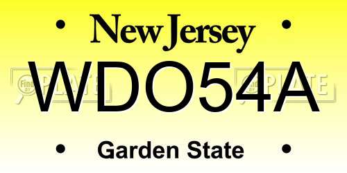 WDO54A New Jersey License Plate
