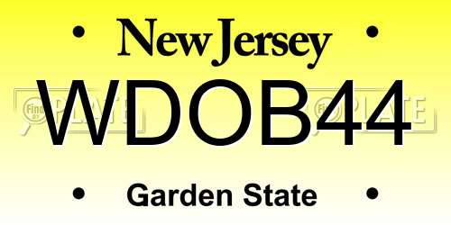 WDOB44 New Jersey License Plate