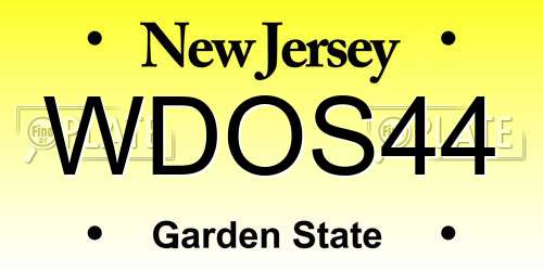WDOS44 New Jersey License Plate