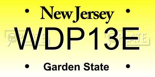 WDP13E New Jersey License Plate